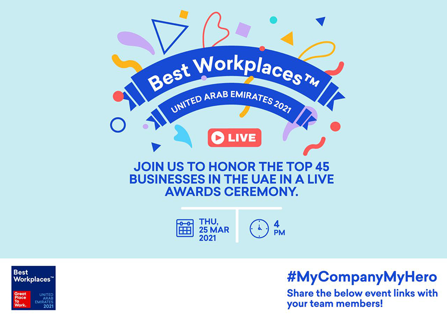 Great Place To Work® Middle East To Recognize ‘Best Workplaces’ Within
